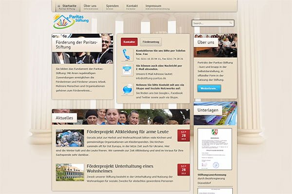 Website of the Paritas Humanitarian Aid Foundation
