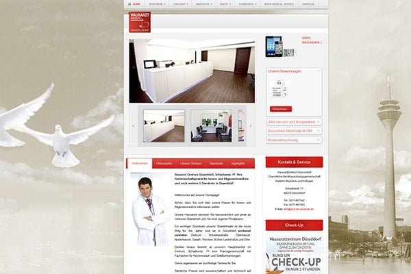 Website of the Family Doctor Center Dusseldorf Germany