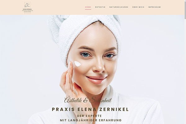Website of the practice Elena Zernikel - Aesthetics & Beauty